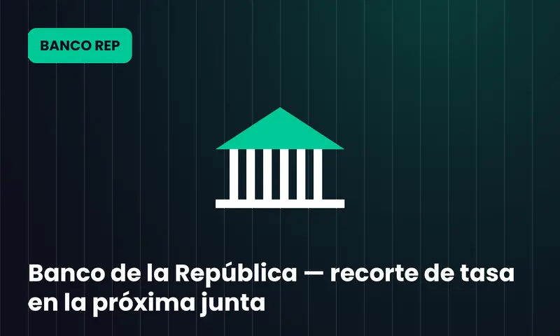 Banco de la República — recorte de tasa en la próxima junta
